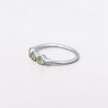 Petite bague argent et 3 petites pierres rondes en Péridot T54/57