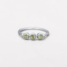 Petite bague argent et 3 petites pierres rondes en Péridot T54/57