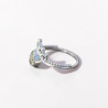 Bague fine couronne argent et petite pierre Péridot T49/56/60