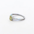 Bague fine argent ajourée pierre griffée Péridot T50/52/55/57