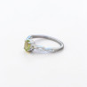 Bague fine argent ajourée pierre griffée Péridot T50/52/55/57