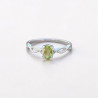 Bague fine argent ajourée pierre griffée Péridot T50/52/55/57