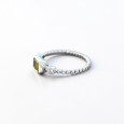 Bague fine argent torsadé pierre Péridot T50/52/55/58/60