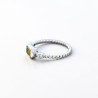 Bague fine argent torsadé pierre Péridot T50/52/55/58/60