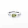 Bague fine argent torsadé pierre Péridot T50/52/55/58/60