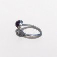 Bague plume en argent et pierre ovale Améthyste T50/54/56/57/60 Bague plume en argent et pierre ovale Améthyste T50/54/56/57/60