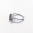 Bague fine argent pierre marquise griffée Améthyste T49/52/55/57/60