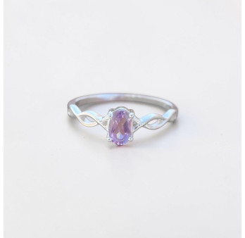 Bague fine argent ajourée pierre griffée Améthyste T50/52/55/57/60