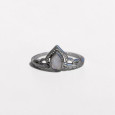 Bague fine diadème argent petite Pierre de lune T51/54