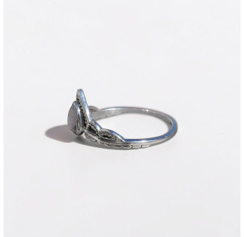 Bague fine diadème argent petite Pierre de lune T51/54