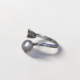 Bague plume en argent et pierre ovale Pierre de lune T49/50/52/55/57/59/60 Bague plume en argent et pierre ovale Pierre de lune T49/50/52/55/57/59/60