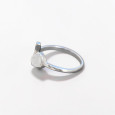 Bague fine lune argent et pierre ronde Pierre de lune T49/52/54/57