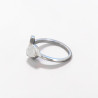 Bague fine lune argent et pierre ronde Pierre de lune T49/52/54/57