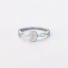 Bague fine argent ajourée pierre griffée Pierre de lune T55/57