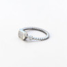 Bague fine argent torsadé et Pierre de lune T50/53/55/58