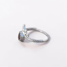 Bague fine couronne argent et petite pierre Grenat T49/51/54/57/60