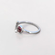 Bague fine lune argent et pierre ronde Grenat T49/52/57/60