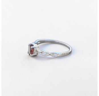 Bague fine argent ajourée pierre griffée Grenat T50/52/55/57