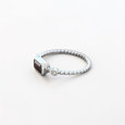 Bague fine argent torsadé pierre Grenat T53/56/58/60