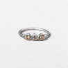 Petite bague argent et 3 petites pierres rondes en Citrine T49/52/54/57