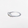 Petite bague argent et 3 petites pierres rondes en Citrine T49/52/54/57