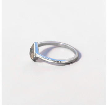 Petite bague goutte argent et pierre en Citrine T51/54/58/59