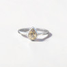 Petite bague goutte argent et pierre en Citrine T51/54/58/59