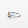 Bague fine argent pierre marquise griffée Citrine T49/52/55/57