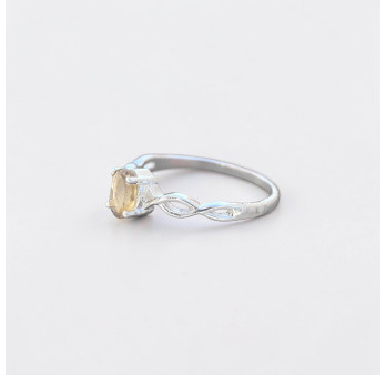 Bague fine argent ajourée pierre griffée Citrine T50/52/55/57/60