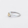 Bague fine argent ajourée pierre griffée Citrine T50/52/55/57/60