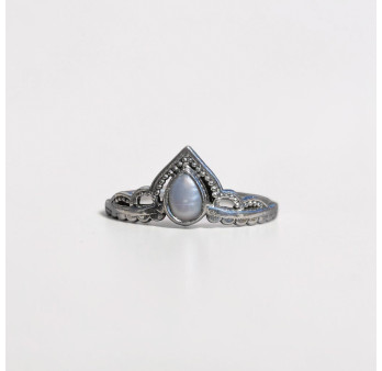 Bague fine diadème argent et petite Perle de culture T49/51/54/56/57