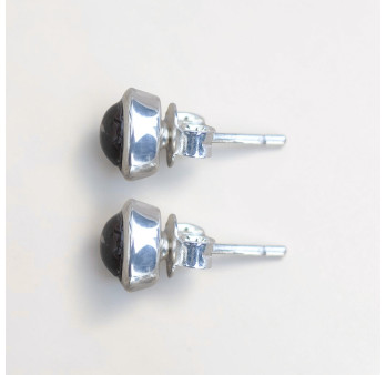 Petites boucles d'oreilles à clous en argent pierre Oeil de tigre