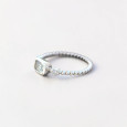 Bague fine argent torsadé pierre Topaze bleue T50/52/56/58/60
