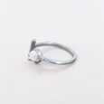 Bague fine lune argent et Perle de culture ronde T50/55/57/58