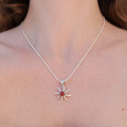 Pendentif soleil argent et pierre Cornaline ronde