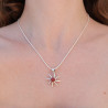 Pendentif soleil argent et pierre Cornaline ronde