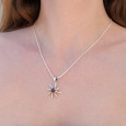Pendentif soleil argent et pierre Grenat ronde Pendentif soleil argent et pierre Grenat ronde