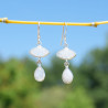 Boucles d'oreilles 2 Pierres de lune et argent