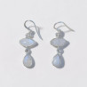 Boucles d'oreilles 2 Pierres de lune et argent