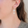 Boucles d'oreilles 2 Pierres de lune et argent Boucles d'oreilles 2 Pierres de lune et argent