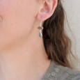 Boucles d'oreilles 2 pierres Labradorite et argent Boucles d'oreilles 2 pierres Labradorite et argent