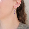 Boucles d'oreilles 2 pierres Améthyste et argent Boucles d'oreilles 2 pierres Améthyste et argent