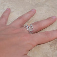 Bague large ajourée argent pierre Opale et Grenat T53/56/59 Bague large ajourée argent pierre Opale et Grenat T53/56/59