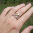 Bague large ajourée argent pierre Opale et Grenat T53/56/59 Bague large ajourée argent pierre Opale et Grenat T53/56/59