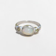 Bague fine argent et petite pierre Opale et Péridot T51/53/54