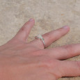 Bague fine argent et petite pierre Opale et Péridot T51/53/54