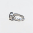 Bague en Opale noire ovale et argent T51