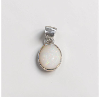 Pendentif ovale en Opale d'Ethiopie et argent