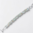 Bracelet en argent 2 rangs 42 petites pierres en Opale d'Ethiopie Bracelet en argent 2 rangs 42 petites pierres en Opale d'Ethiopie