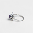 Petite bague fleur de lotus et pierre Améthyste T49